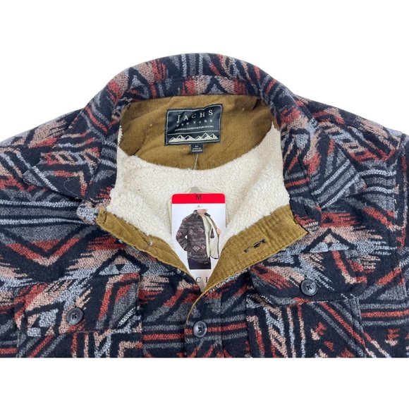 Jachs Men's Wool Blend Long Sleeve Plaid Jacket Shirt Sz M - NWT - Picture 2 of 9